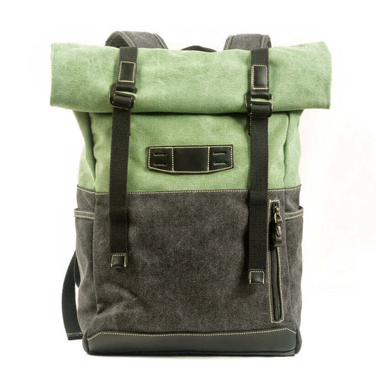 Canvas Backpack Large Capacity Travel Mountaineering Light Green